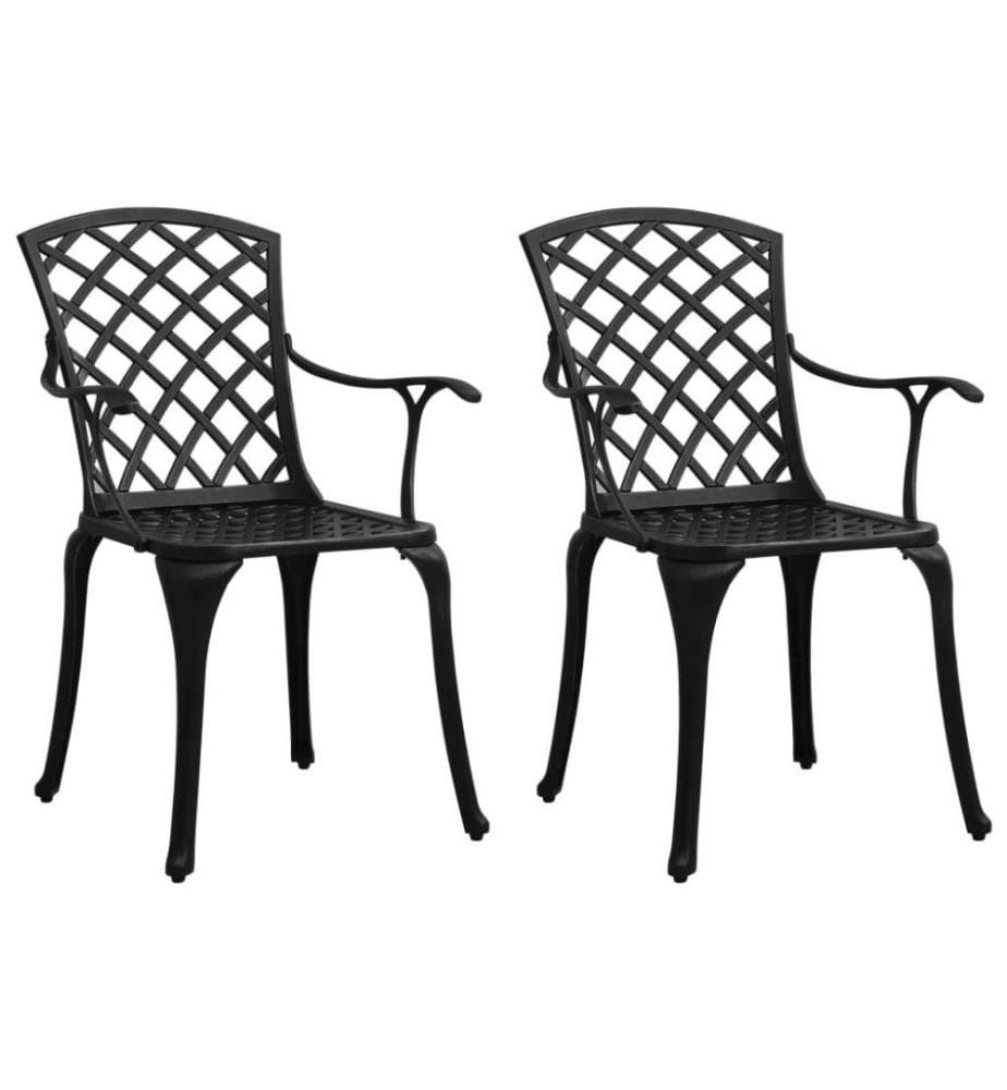 3-tlg. Bistro-Set Aluminiumguss Schwarz