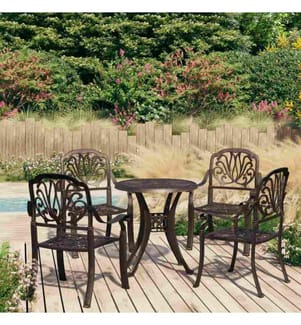 5-tlg. Bistro-Set Aluminiumguss Bronzen