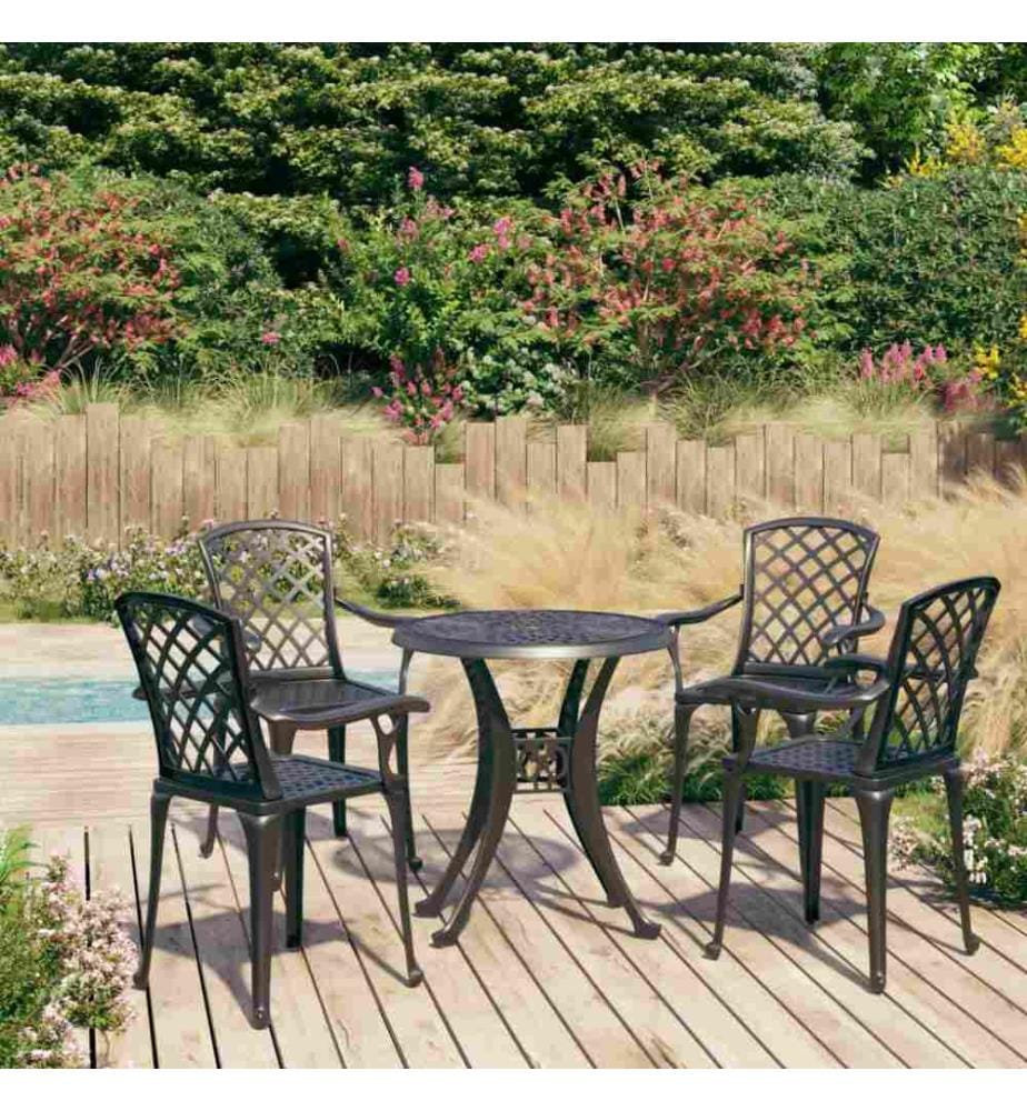 Ensemble de bistro 5 pcs Aluminium coulé Noir
