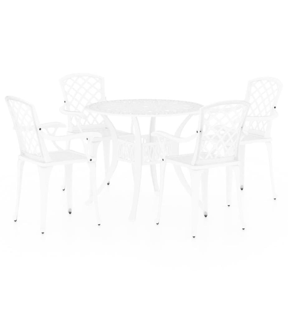 Ensemble de bistro 5 pcs Aluminium coulé Blanc