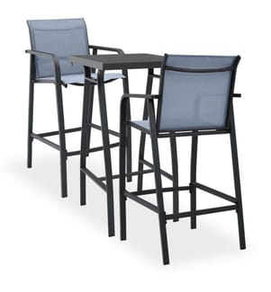 3-tlg. Gartenbar-Set Schwarz und Grau