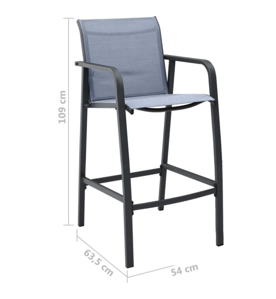 3-tlg. Gartenbar-Set Schwarz und Grau