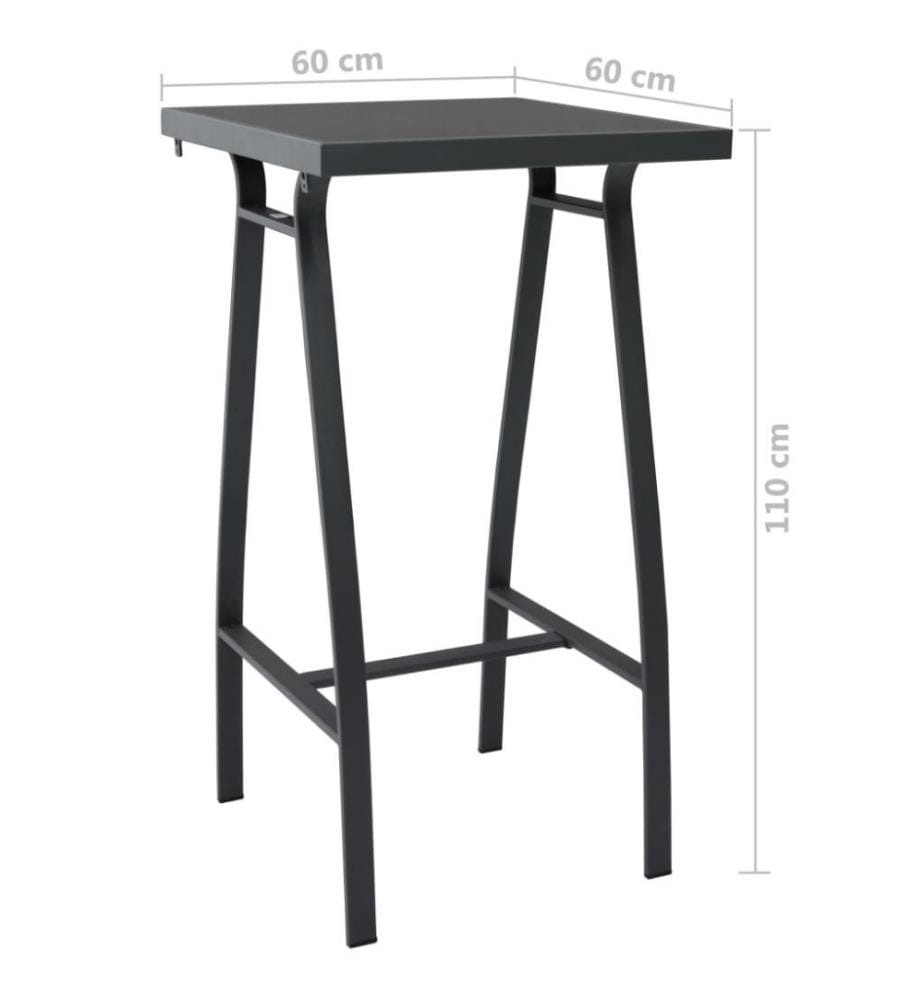 3-tlg. Gartenbar-Set Schwarz und Grau