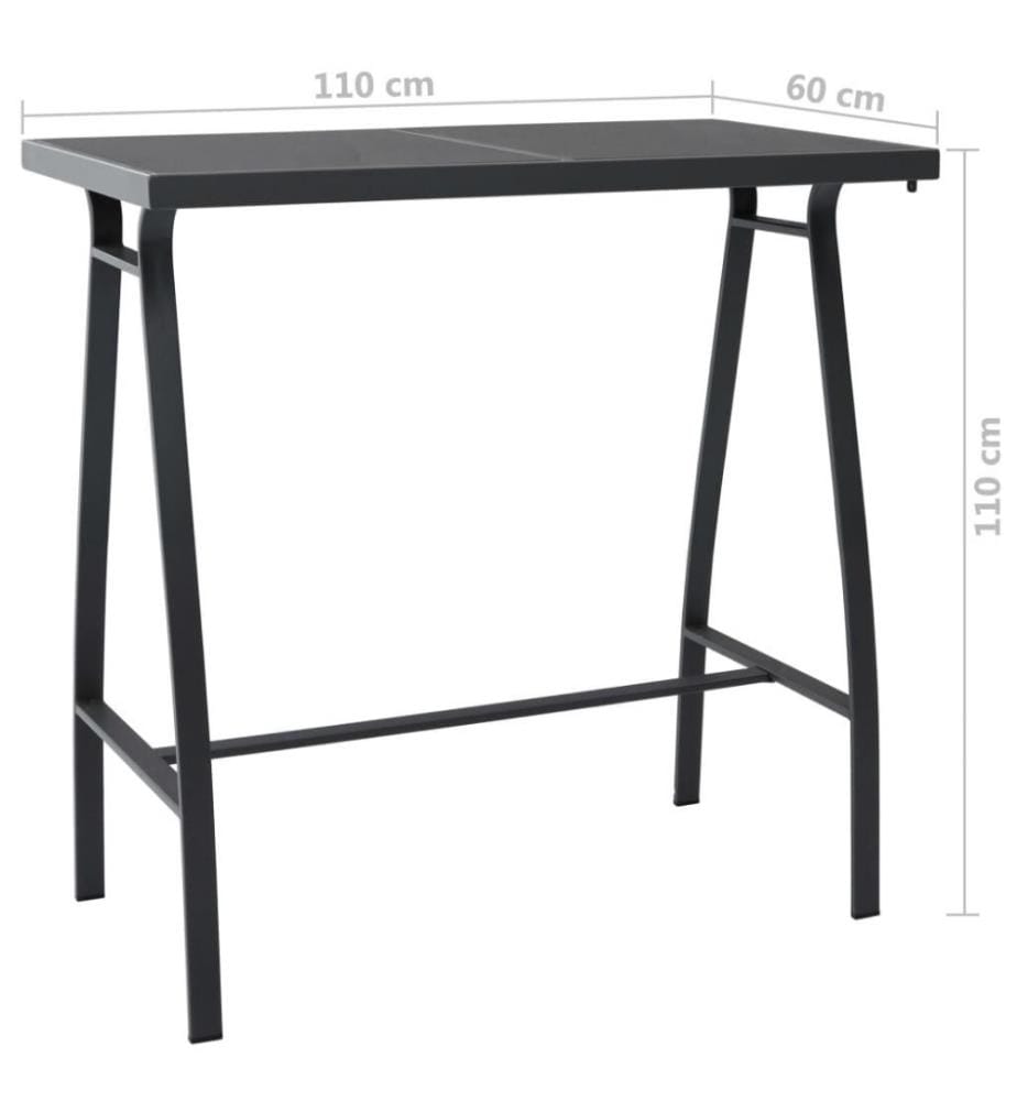 5-tlg. Gartenbar-Set Schwarz und Grau