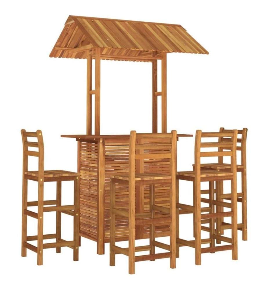 5-tlg. Gartenbar-Set Massivholz Akazie