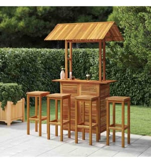 5-tlg. Gartenbar-Set Massivholz Akazie