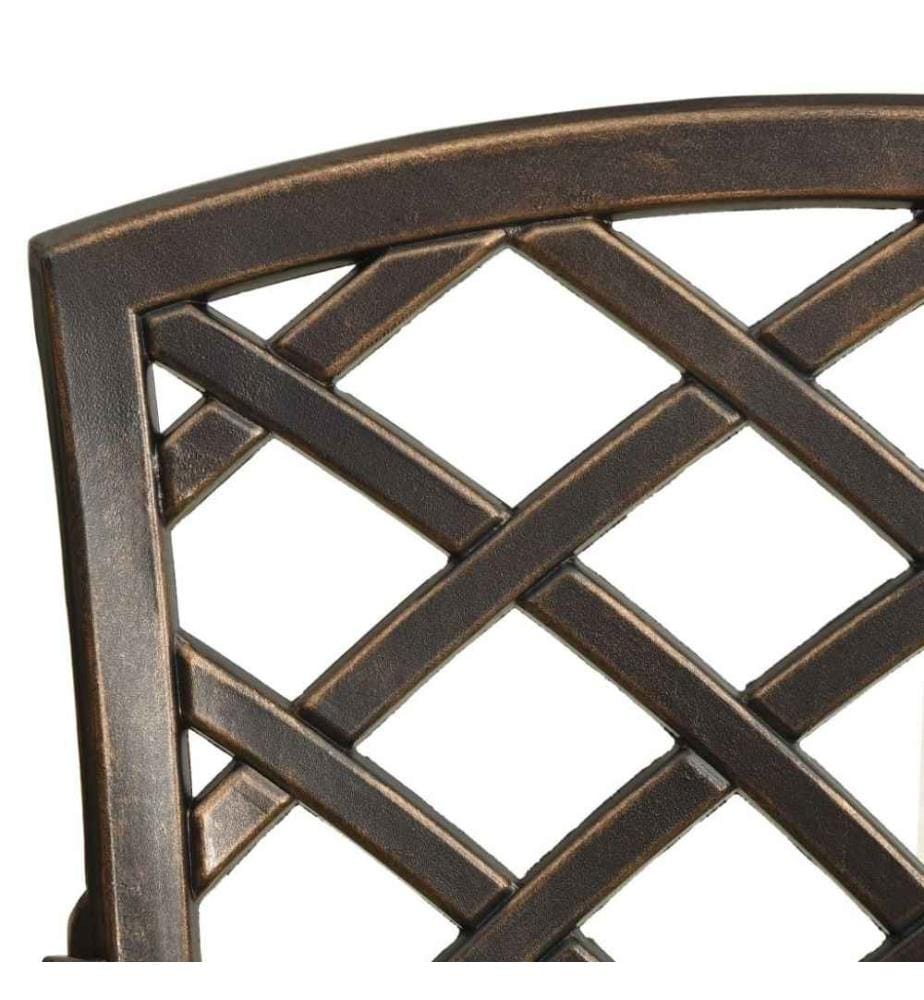 3-tlg. Bistro-Set Aluminiumguss Bronzen