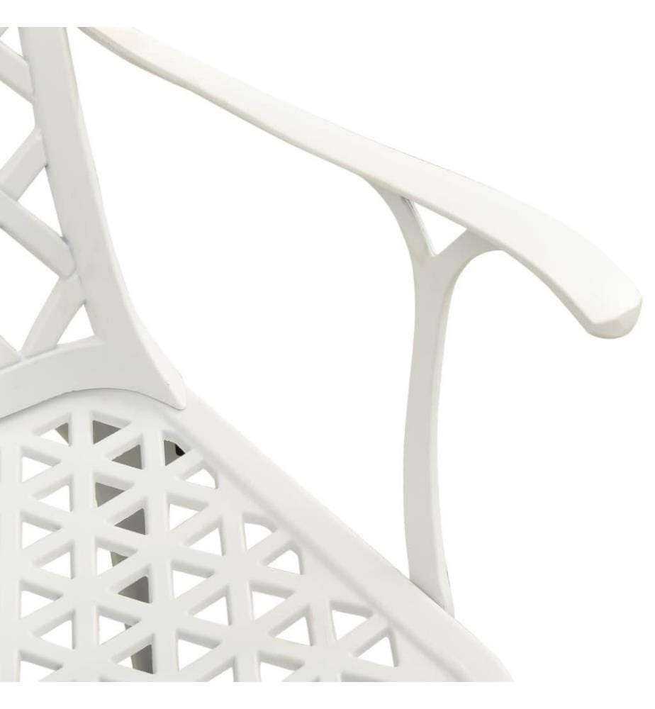 3-tlg. Bistro-Set Aluminiumguss Weiss