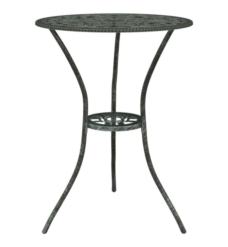 3-tlg. Bistro-Set Aluminiumguss Grün