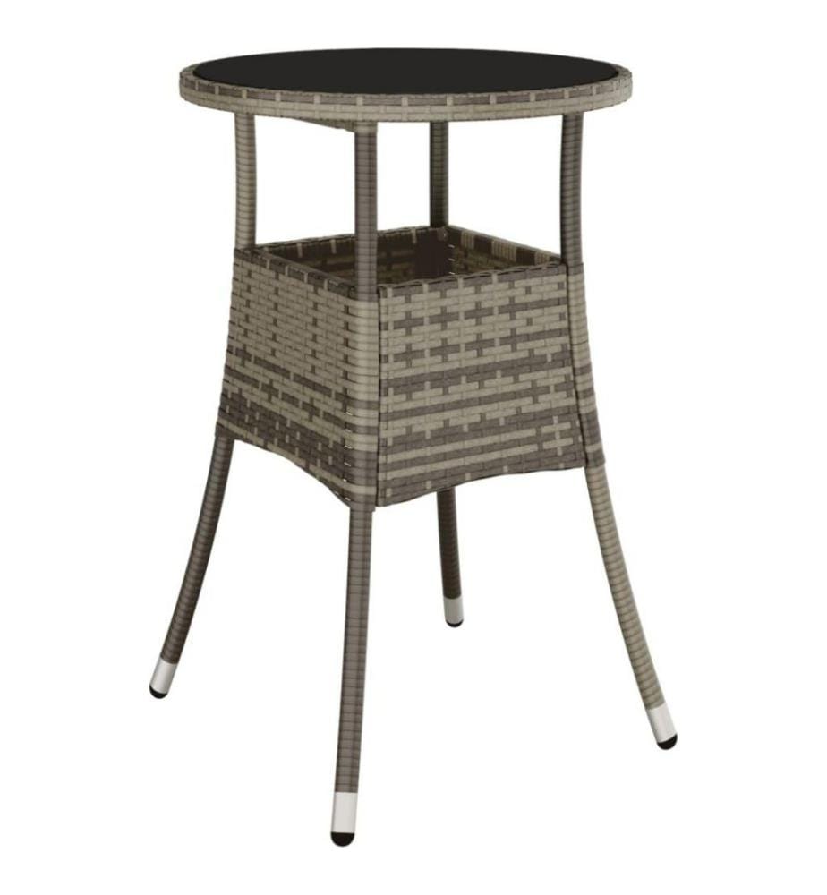 Ensemble de bistro de jardin 3 pcs coussins noir poly rotin