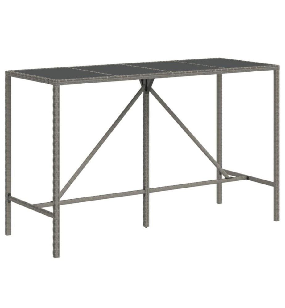 9-tlg. Gartenbar-Set Grau Poly Rattan & Massivholz Akazie