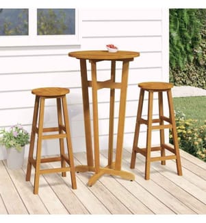3-tlg. Bar-Set Massivholz Akazie
