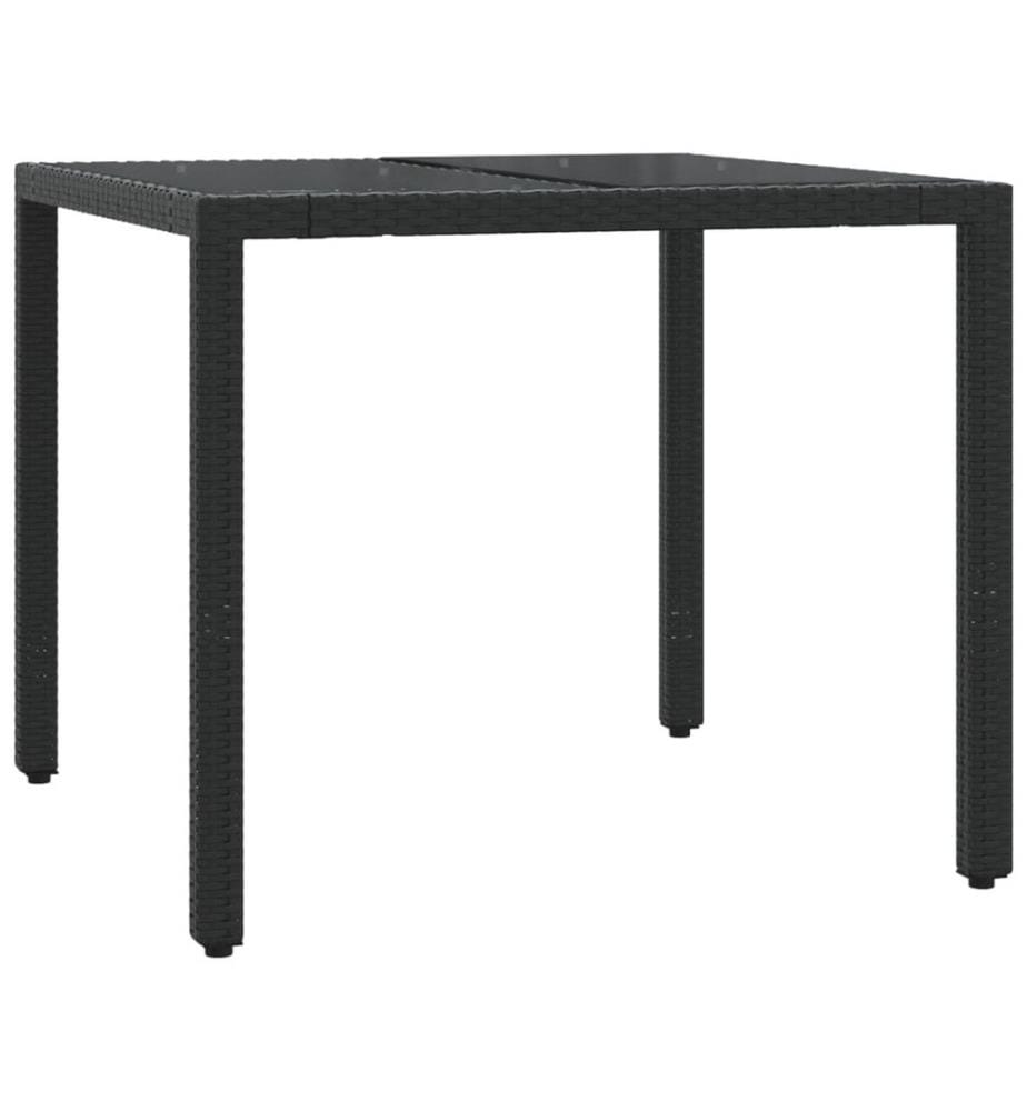3-tlg. Bistro-Set mit Kissen Schwarz Poly Rattan