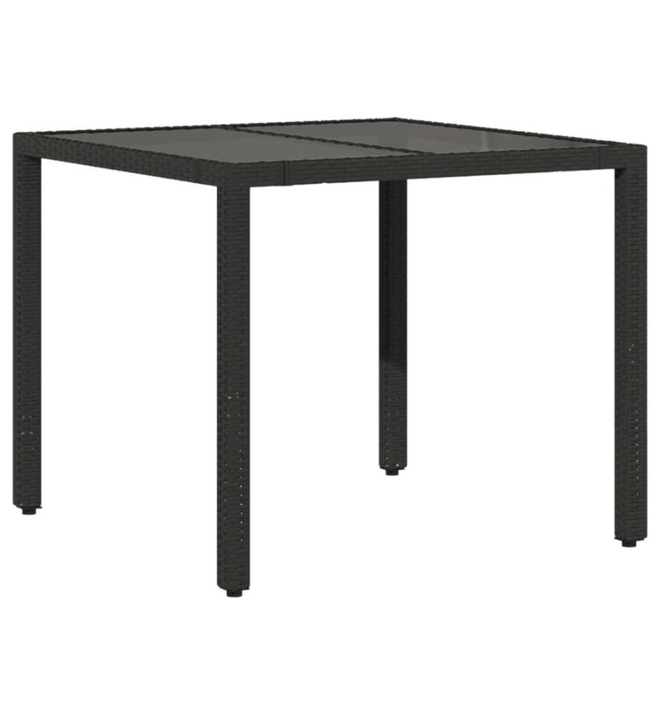 5-tlg. Garten-Bistro-Set mit Kissen Schwarz Poly Rattan