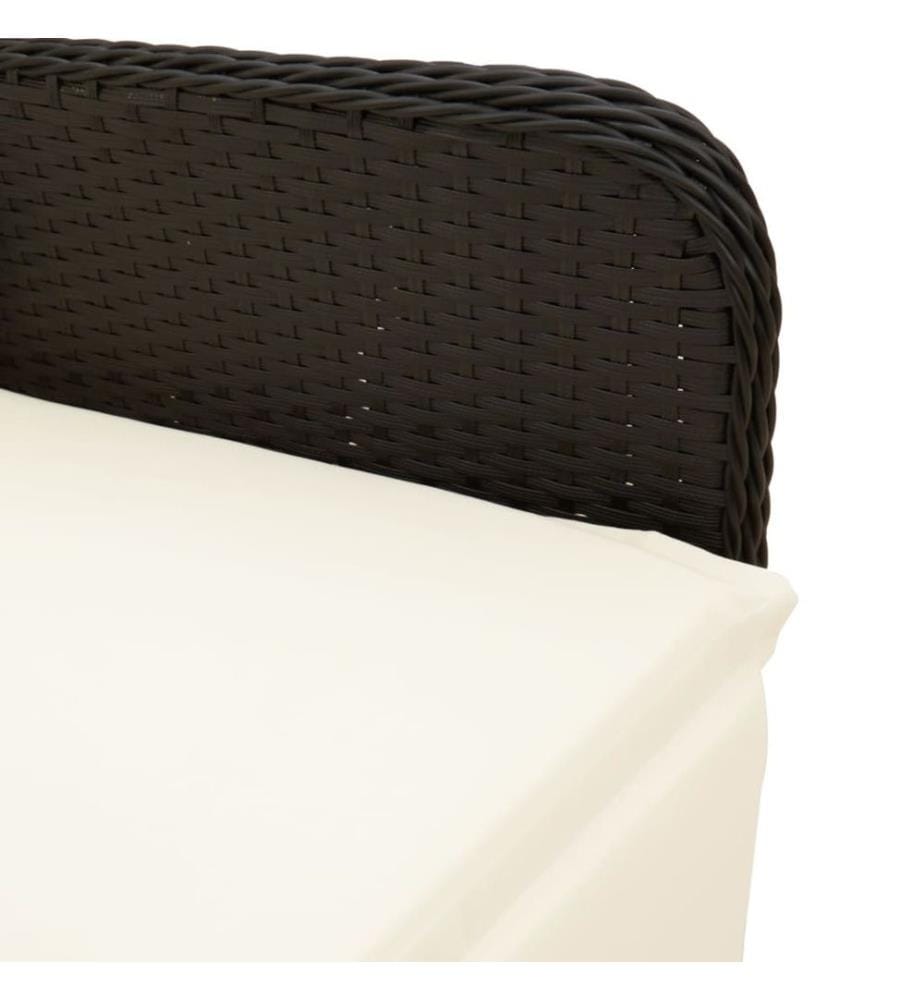 Ensemble de bistro de jardin 5 pcs coussins noir poly rotin