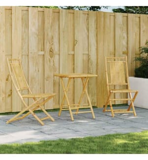 3-tlg. Bistro-Set Bambus