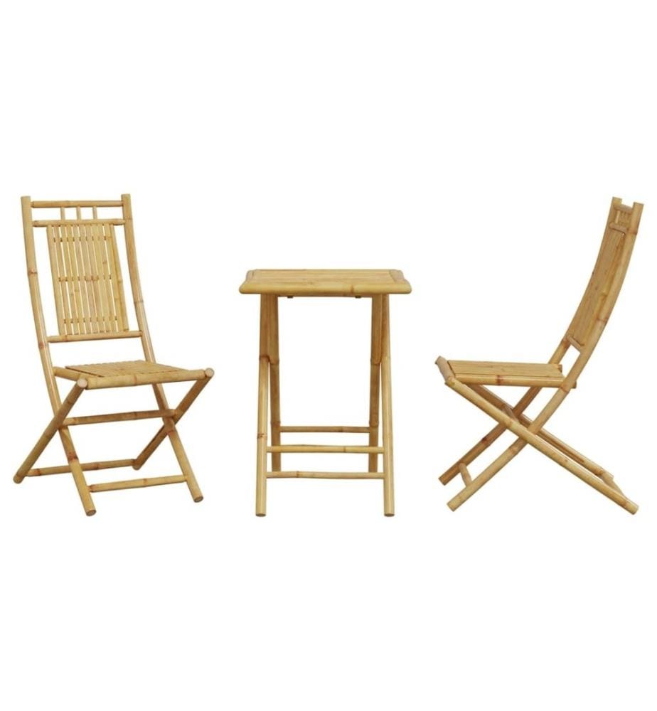 3-tlg. Bistro-Set Bambus