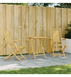 3-tlg. Bistro-Set Bambus