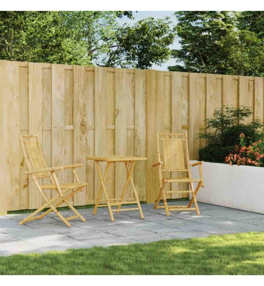 3-tlg. Bistro-Set Bambus