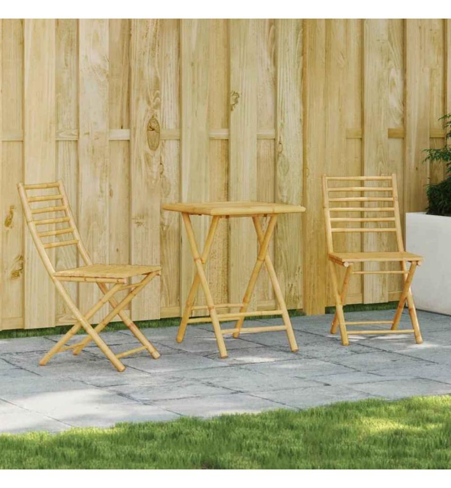 3-tlg. Bistro-Set Bambus