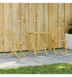 3-tlg. Bistro-Set Bambus