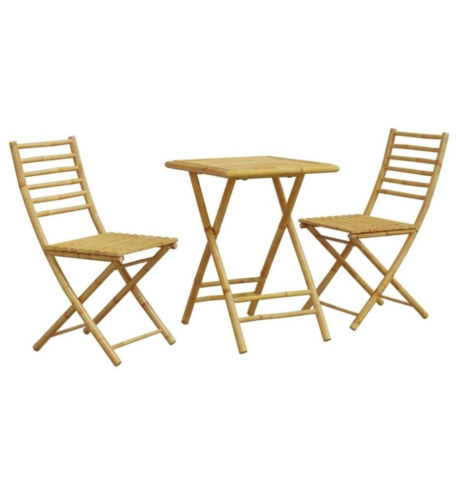 3-tlg. Bistro-Set Bambus