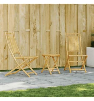 3-tlg. Bistro-Set Bambus