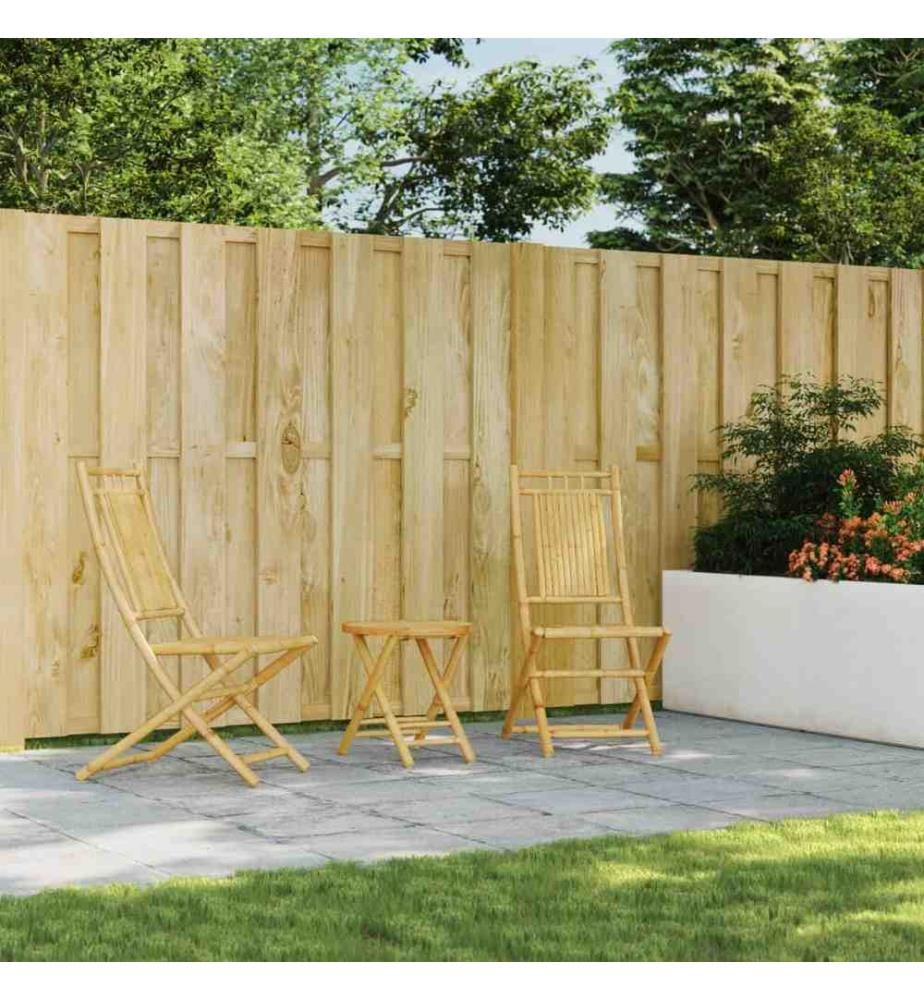 3-tlg. Bistro-Set Bambus