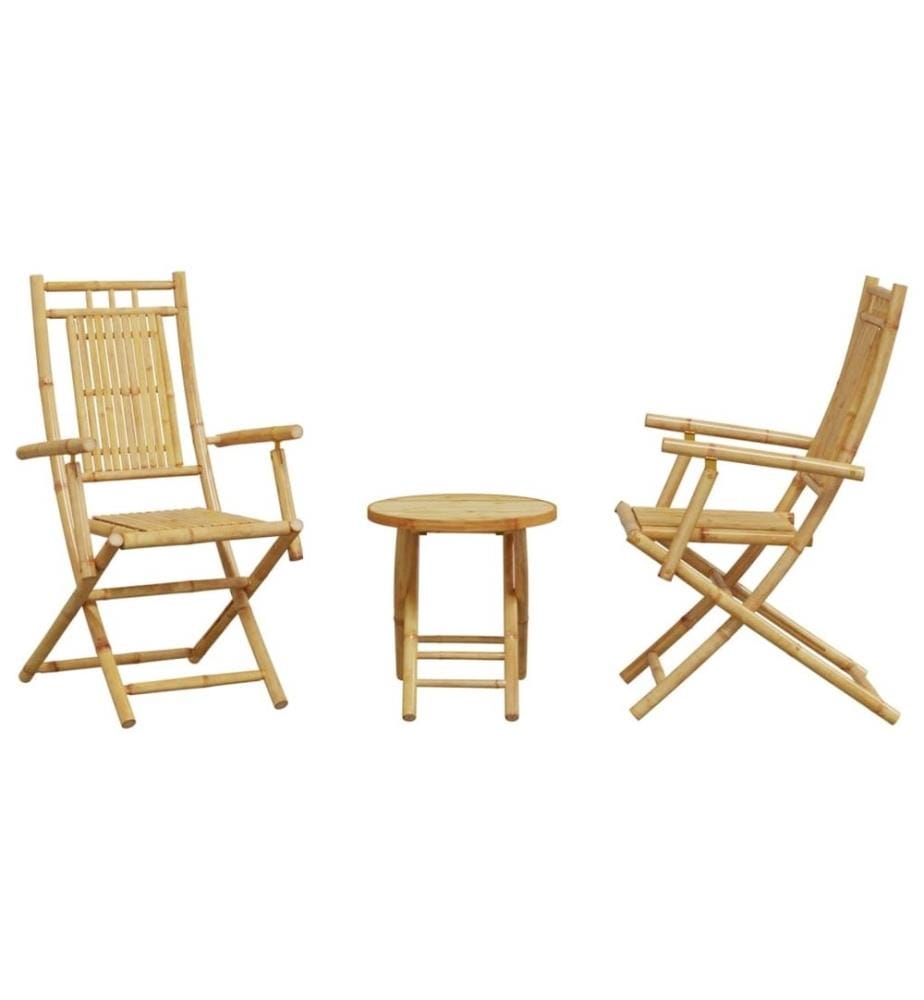 3-tlg. Bistro-Set Bambus