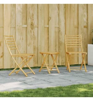 3-tlg. Bistro-Set Bambus