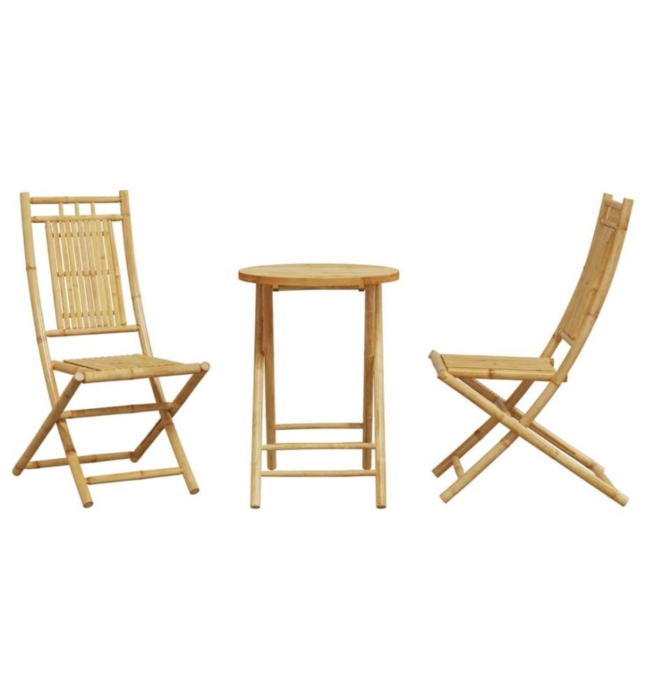 3-tlg. Bistro-Set Bambus