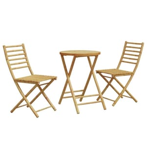 3-tlg. Bistro-Set Bambus