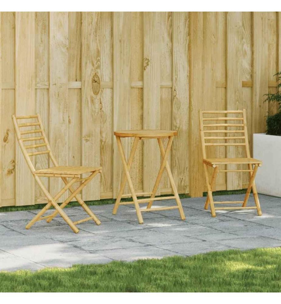 3-tlg. Bistro-Set Bambus