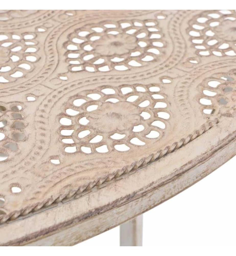 3-tlg. Bistro-Set Stahl Weiss