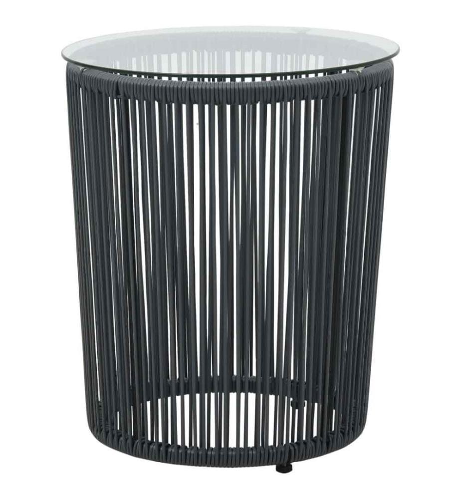Ensemble de bistro 3 pcs avec coussins Rotin PE Anthracite