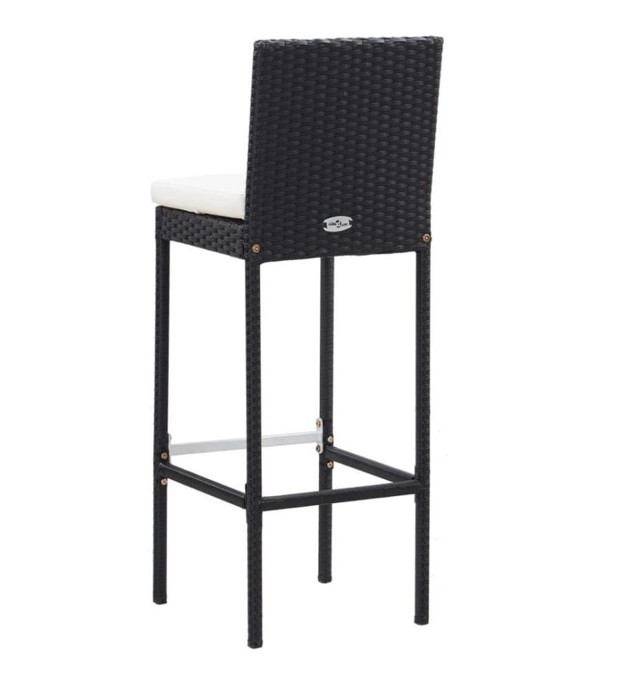 5-tlg. Garten-Bar-Set Poly Rattan und Akazienholz Schwarz