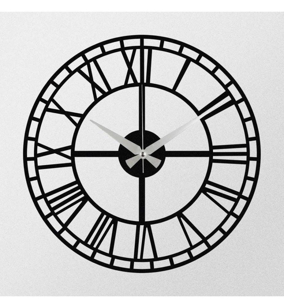 Decorative metal wall clock - Black