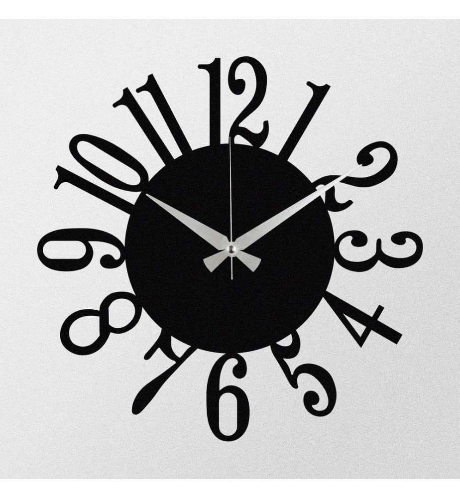 Decorative metal wall clock - Black