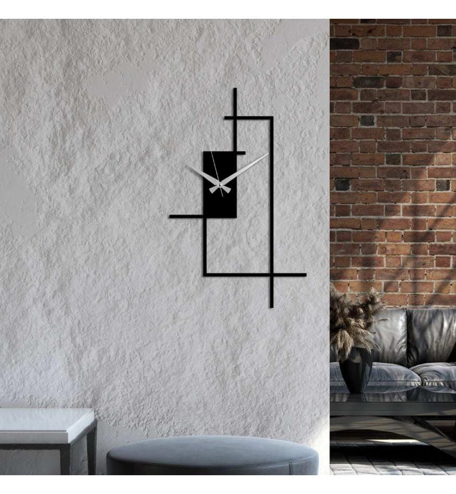Decorative metal wall clock - Black