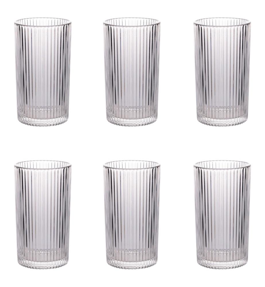 6er-Set zylindrische Trinkgläser, 405 ml