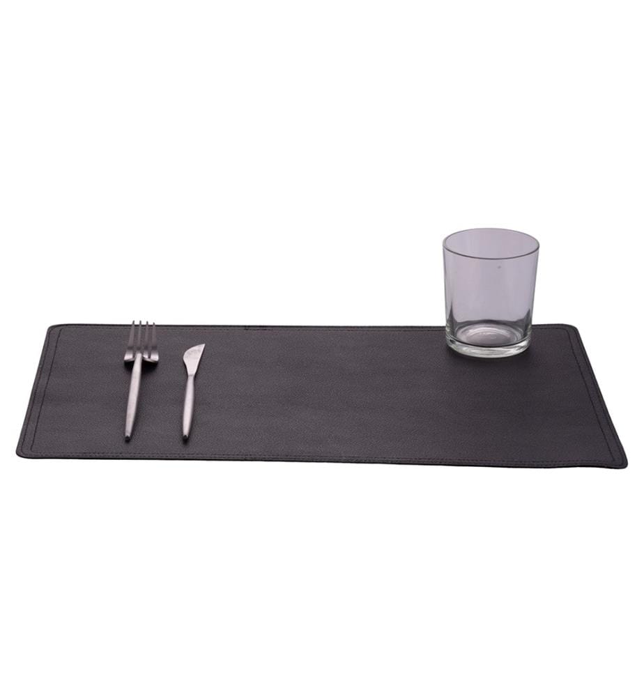 Lot de 6 sets de table Horeca 30 x 44 cm, en cuir noir
