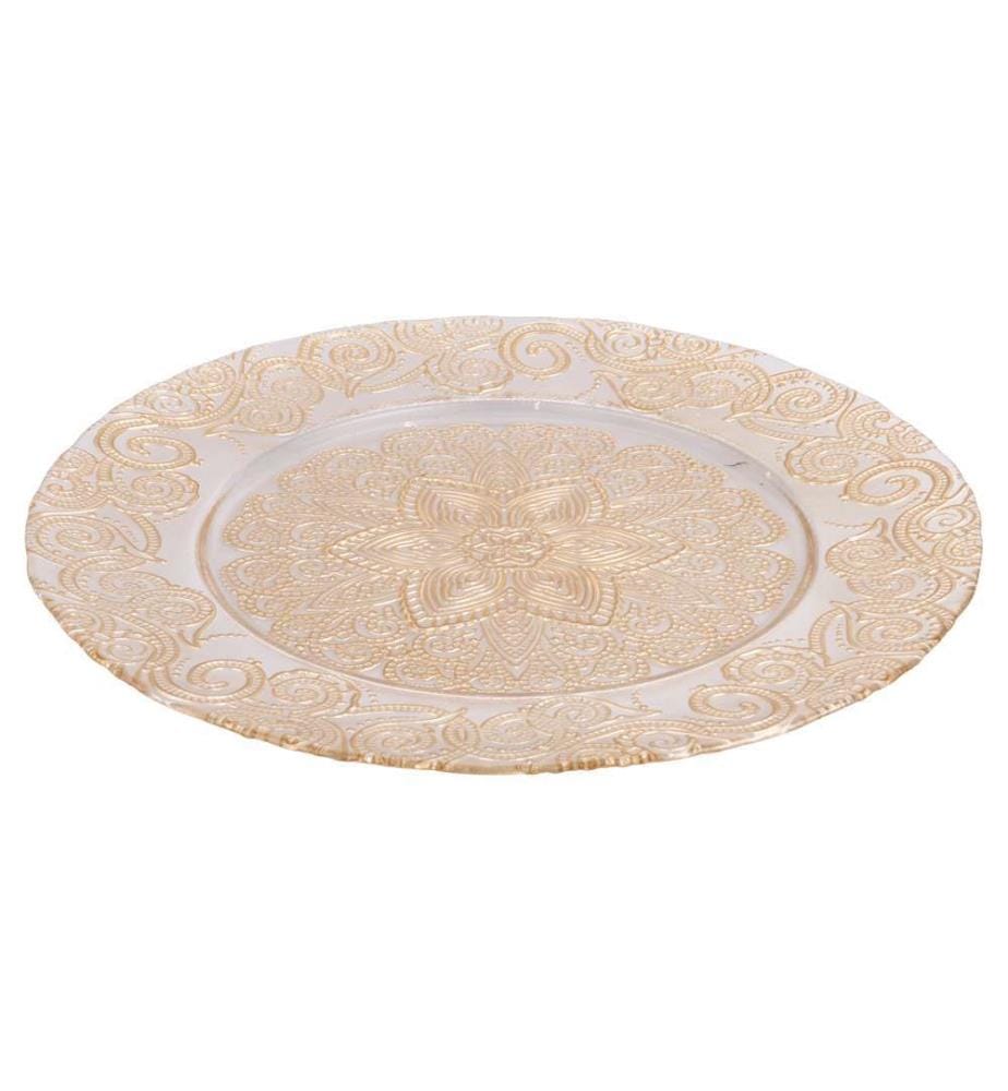Untersetzer aus Barockglas - 33 cm / Vergoldet