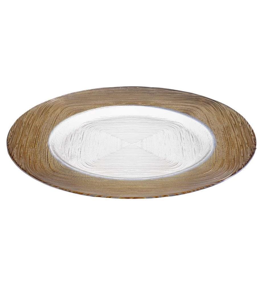 Plaque de fond en verre - 33 cm / Doré
