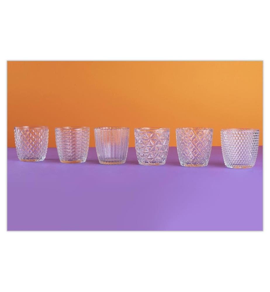 Set von 6 Wassergläsern Geometrie - Transparent