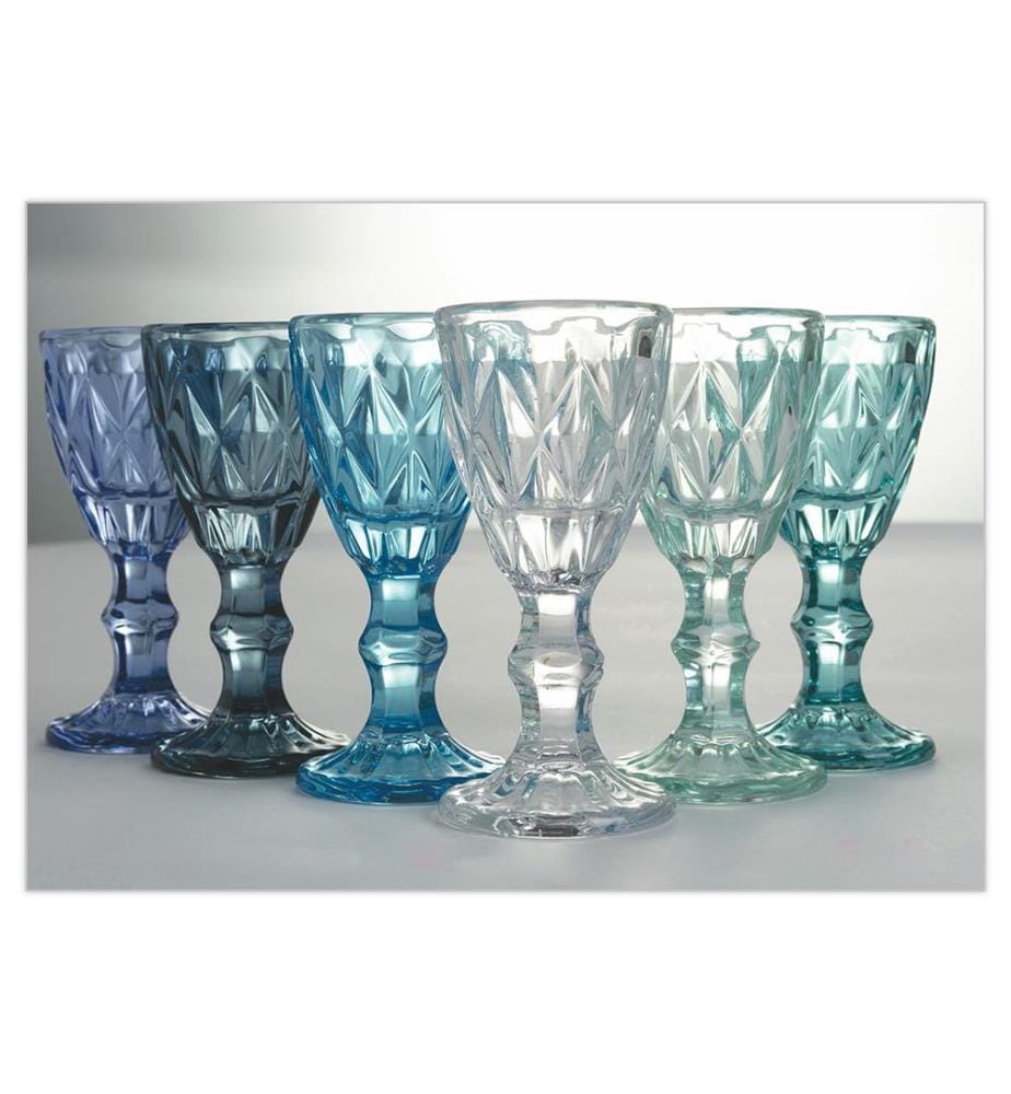 Set von 6 Likörgläser Prisma - Blau