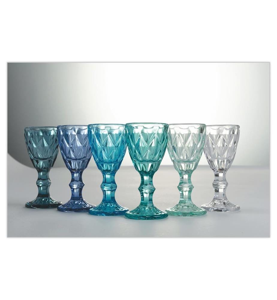 Set von 6 Likörgläser Prisma - Blau