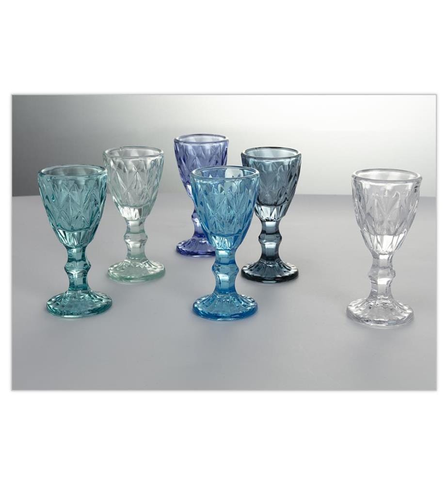 Set von 6 Likörgläser Prisma - Blau