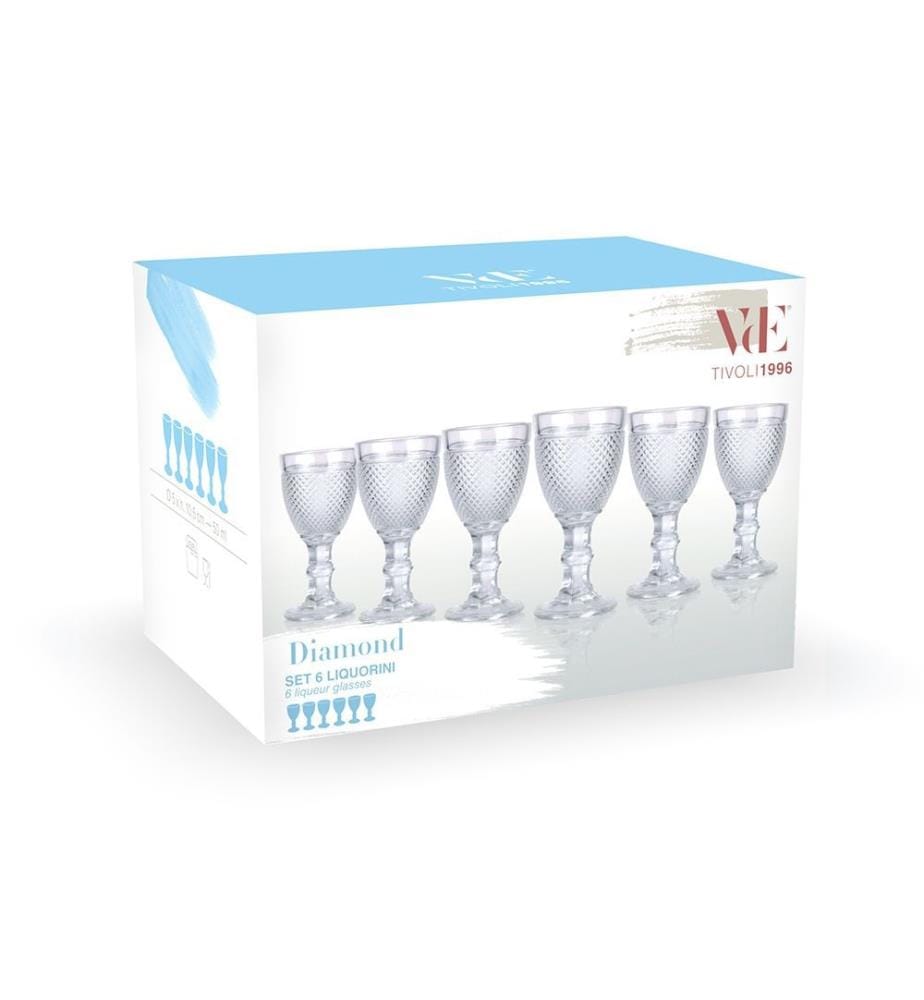 Set di 6 bicchieri da liquore Diamond - 50 ml / Trasparente