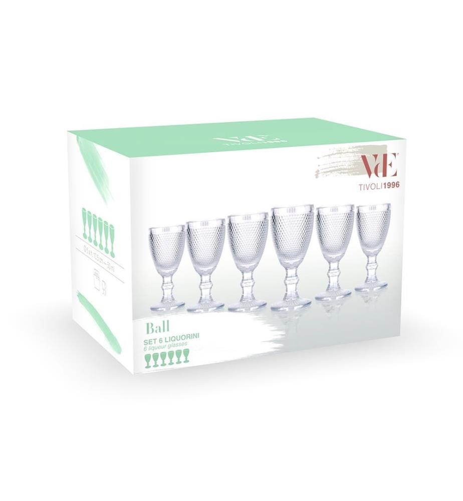 Set von 6 Likörgläser Kugeln - 50 ml / Transparent