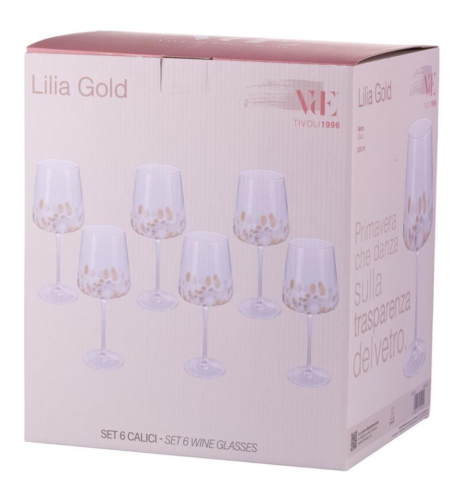 Set von 6 Rotweingläser - 630 ml / Vergoldet